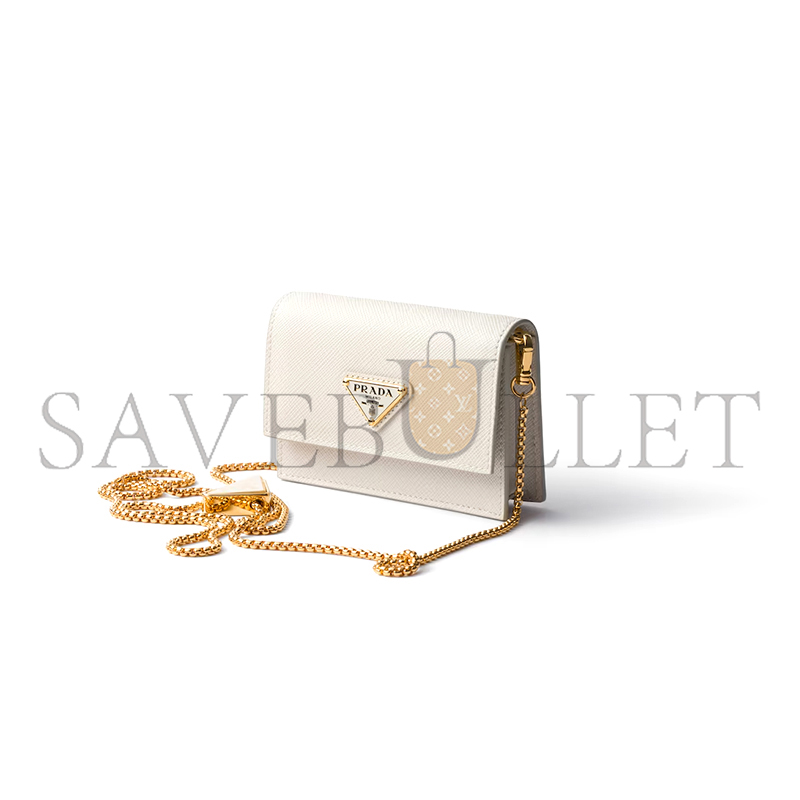 PRADA SAFFIANO LEATHER CARD HOLDER WITH SHOULDER STRAP 1MR034 (11.5*8*2.5cm) PRADA SAFFIANO LEATHER CARD HOLDER WITH SHOULDER STRAP 1MR034 (11.5*8*2.5cm)